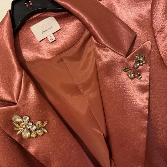 Cinq à Sept Satin Blazer in Rich Copper